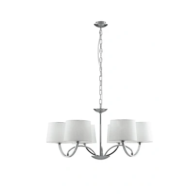 Image of Astoria Chandelier 6 Light, Chrome, White, E27