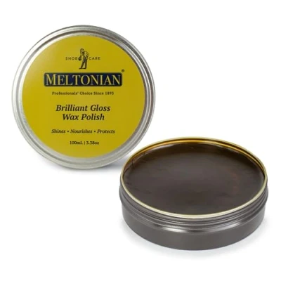 Image of Meltonian Wax Polish Paste For Brilliant Gloss Shines, Nuorishes, Protects , Dark Brown, 100ml/3.38oz