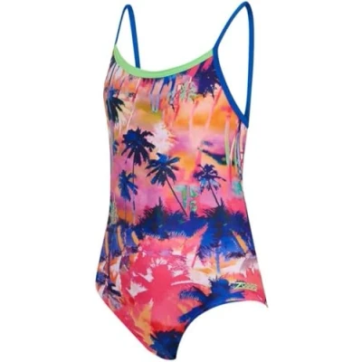 Image of Zoggs Girl&#039;s Starback Swimsuits, Sunset Front Lined, 6