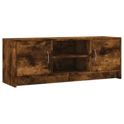 Image of vidaXL Smoked Oak TV Cabinet Modern Engineered Wood Stand with 4 Compartments and Doors Suitable for Living Room Bedroom