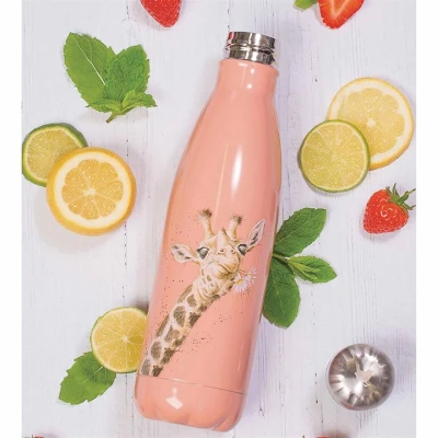 Image of Wrendale Designs &#039;Flowers&#039; Giraffe 500ml Water Bottle