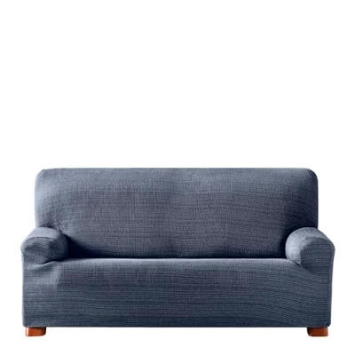 Image of Eysa Aquiles Elastic Sofa Cover 3 Seats, Polyester Cotton, Blue, 37 x 29 9 cm