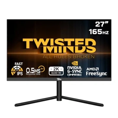 Image of Twisted Minds 27 Inch Display Fast IPS Gaming Monitor 2560 x 1440 QHD Resolution, 165 Hz Refresh Rate, 16:9 Aspect Ratio, 0.5ms Response Time Black (TM27QHD165IPS)