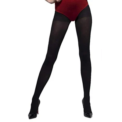Image of Smiffys Opaque Tights, Black , Fever Hosiery Fancy Dress, Dress Up Accessories
