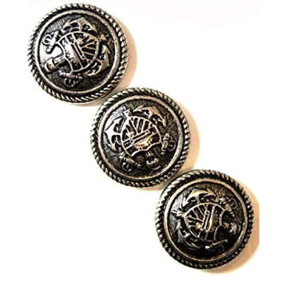 Image of Milward 18.75 mm 3 Piece Metal Buttons, Silver