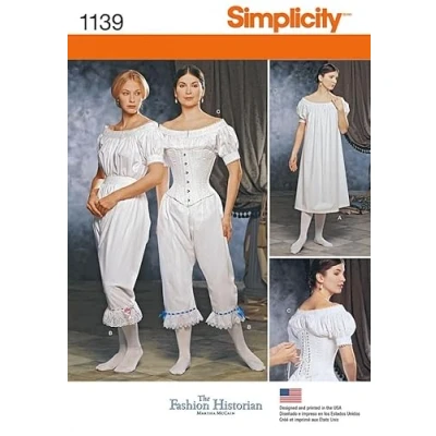 Image of Simplicity Ladies Sewing Pattern 1139 Historical Costume Undergarments