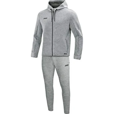 Image of JAKO Men&#039;s Premium Basics Hooded Jogging Suit Grey Marl 4XL
