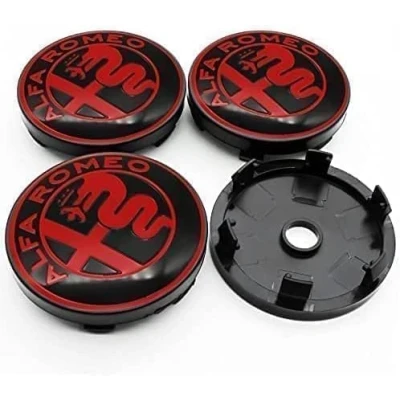 Image of 4pcs Car Wheel Centre Hub Caps for Alfa Romeo Mito 2008 2013 60mm, Anti Rust Rims Protectors Exterior Decoration Accessories