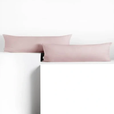 Image of DecoKing 2 Pillowcases 20 x 145 cm Jersey Cotton Zip Purple Amber