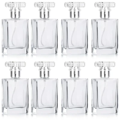 Image of BELLE VOUS Refillable Perfume Atomiser Bottles (8 Pack) 30ml/1oz Spray Bottle Set Empty Glass with Mist Pump Mini Refill for Travel