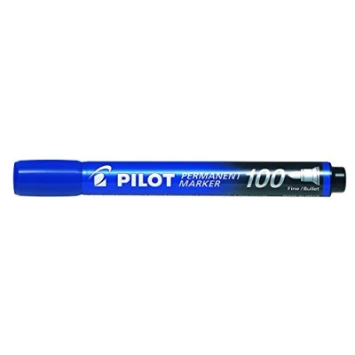 Image of Pilot 100 Series, 4.5mm Bullet Tip Permanent Marker Blue (Box of 20)