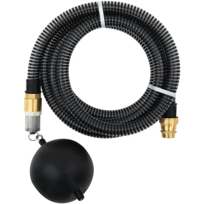 Image of vidaXL Suction Hose with Brass Connectors Black 1.1&quot; 3 m PVC
