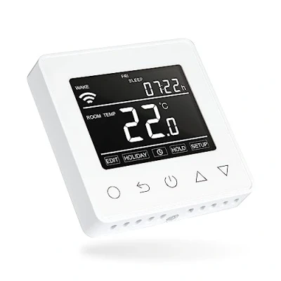 Image of Smart Wifi Electric Underfloor Heating Thermostat App Controlled 16Amp Under Floor Control White With Sensor