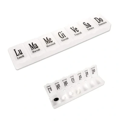 Image of 7 Compartments Weekly Italian Pill Box Days Daily Medicine Organizer Holder Medicinal Pills