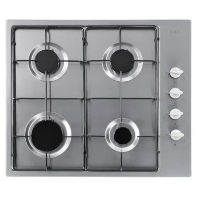 Image of CDA HG6151SS 60cm Stainless Steel 4 Burner Gas Hob with Enamel Pan Stands &amp; FFD