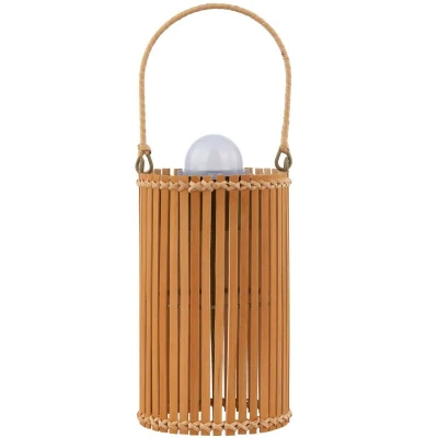Image of Lindby LED table lamp Amaria, bamboo, Ø 12 cm
