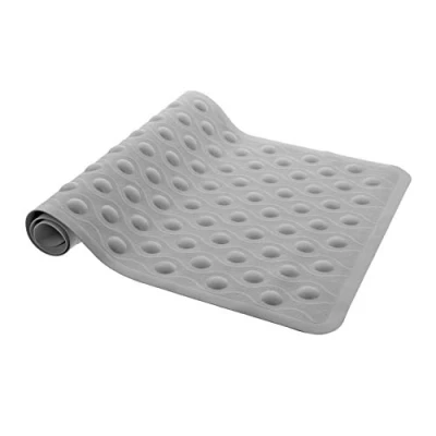 Image of aztex Anti Fungal Non Slip Shower or Bath Mat with Bubbles and Suction Cups, Resistant Tread, Kids Mat, Made From Rubber Vinyl Slate