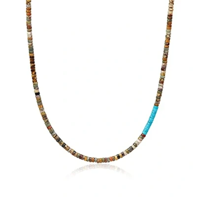 Image of COAI Mens Womens Heishi Genuine Picasso Jasper Stone Beaded Necklace