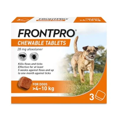 Image of FRONTPRO® Chewable Tablets Flea &amp; Tick Treatment for Dogs 3 Pack (4 10kg)