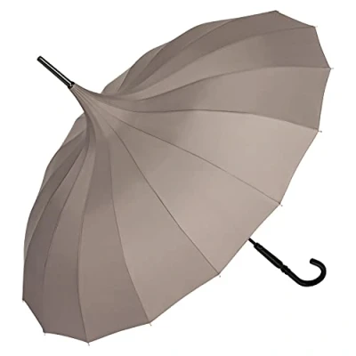 Image of Von Lilenfeld Women&#039;s Charlotte Pagoda Umbrella, grey, 87/90, Umbrella cane