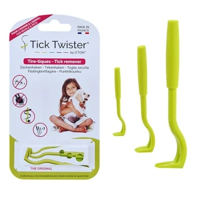 Image of Tick Twister Blister Pack of 3 Removers for Removing Ticks from Dogs, Cats, Horses and People Original Made in France