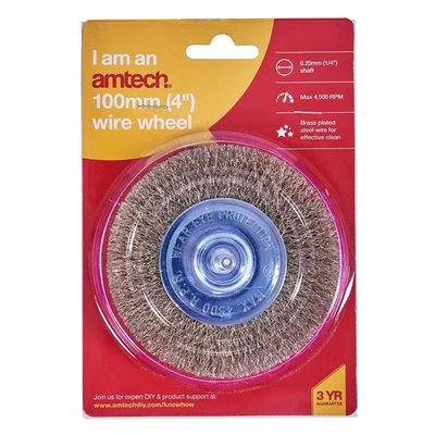 Image of Amtech F3300 100mm (4&quot;) Wire Wheel