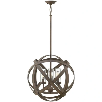 Image of Carson 3 Light Outdoor Ceiling Pendant Iron IP44, E14