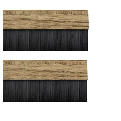 Image of STORMGUARD 02AM0010838LWO BDS Cover Clip Bottom of The Door Brush Draught Seal, Light Oak, 838 mm, Set 2 Piece