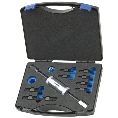 Image of GEDORE Thread adapter Set with slide hammer, for 1 hole applications, 9 adapters M10 M4 to M14x1.5 M18, 1.81/K 12