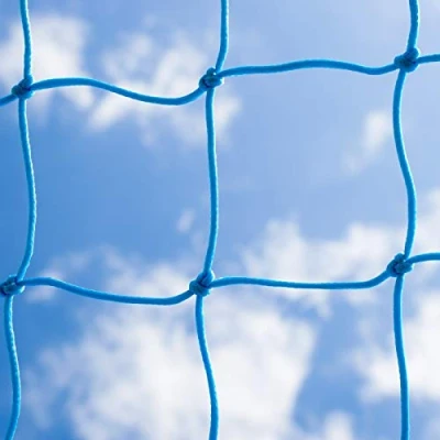 Image of FORZA Replacement 24ft x 8ft Football Goal Nets 5mm Braided HDPE Striped for Stadium Box Goals [11 Colour Options] (Light Blue, Pair)