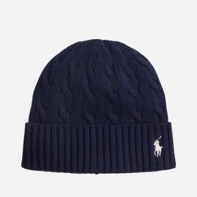 Image of Polo Ralph Lauren Women&#039;s Cotton Cableknit Hat Hunter Navy