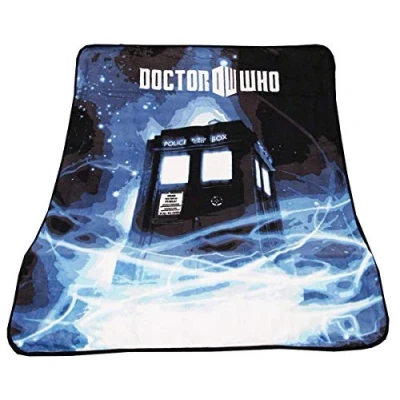 Image of Doctor Who Throw Blanket TARDIS Gallifrey Fleece 50&quot; x 60&quot; Afghan