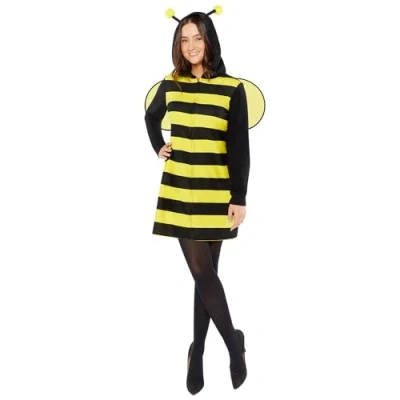 Image of amscan 9919072 Adults Bee Fleece Dress Ladies Fancy Costume (UK 12 14)