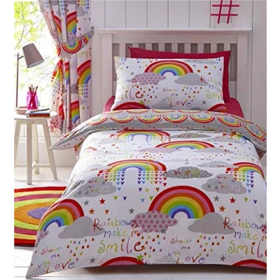Image of Homemaker Rainbow duvet cover sets girls bright bedding &amp; curtains available (Duvet Set Single)