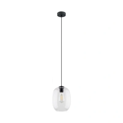 Image of Elio Dome Pendant Ceiling Light Black 1xE27