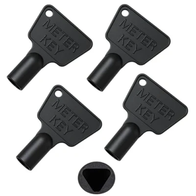 Image of HowseHold Gas Meter Box Key [4 Pack] Triangle Electric Utility Black Plastic