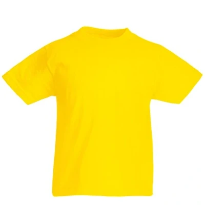 Image of Fruit of the Loom Childrens T Shirt in Yellow Size 7 8
