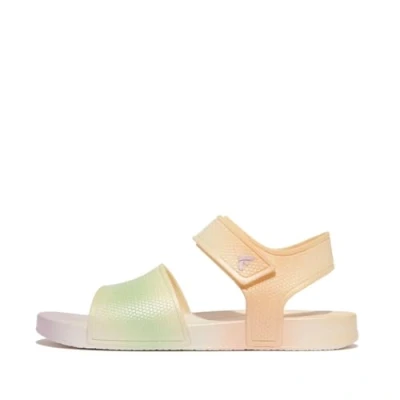 Image of Fitflop iQUSHION Kids Junior Ombre Pearl B/Strap Sandals, Urban White/Mix, 11 UK Child