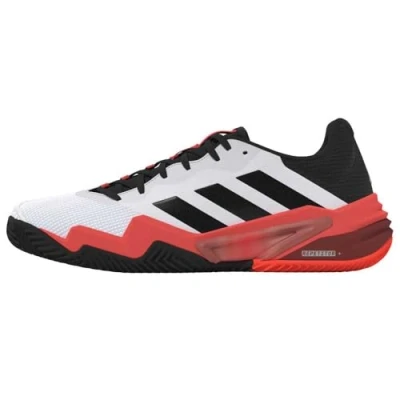 Image of adidas Performance Barricade 13 CL Clay court tennis shoes, Men&#039;s, Size: 8, Footwear white/core black/lucid red shoes