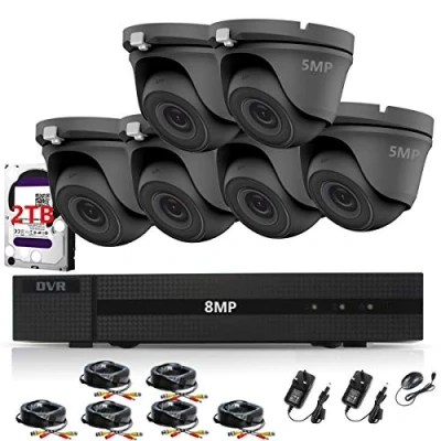Image of HIZONE PRO 8MP CCTV KIT SECURITY SYSTEM 4K DVR 8CH+&amp;6X 5MP FULL HD METAL HOUSING WATERPROOF IN/OUTDOOR DOME CAMERAS 20M NIGHTVISION P2P MOTION DETECTION EMAIL ALERT REMOTE VIEW (2TB HDD PRE INSTALLED)