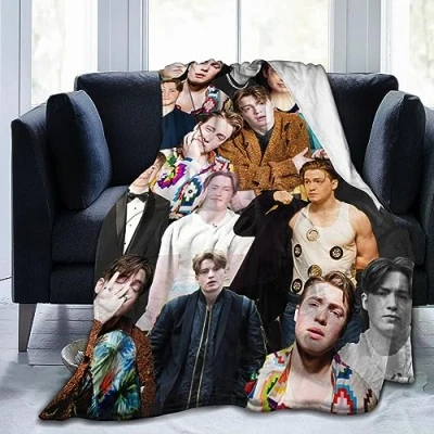Image of sacjvoek Blanket Kit Connor Soft and Comfortable Wool Fleece Throw Blankets for Sofa Office car Camping Yoga Travel Home Decoration Cozy Plush Beach Gift