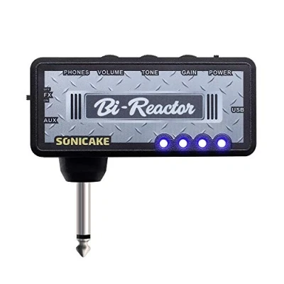Image of SONICAKE Bi Reactor Plug In USB Chargable Portable Pocket Guitar Headphone Amp US Style High Gain Tone with Delay Carry On Bedroom Effects