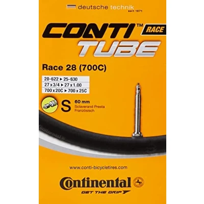 Image of Continental Race 28 700 x 20 25c Road Bike Inner Tubes 60mm Presta Valve (Pack of 3) with FREE Ano Adapters