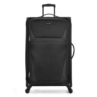 Image of U.S. Traveler Aviron Bay Expandable Softside Luggage with Spinner Wheels, Black, 76.20 cm, Wheels