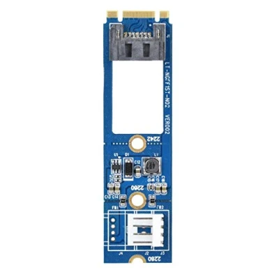 Image of M.2 to SATA Adapter, NGFF Key B M 7Pin III Horizontal Converter Adapter Card + 4Pin Power Cable, Support 2230 2242 2260 2280