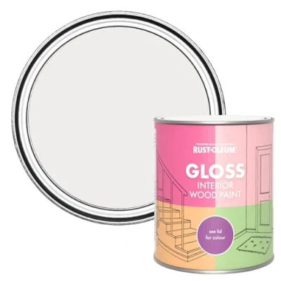 Image of Rust Oleum Purple Interior Wood Paint in Gloss Finish Fleur 750ml