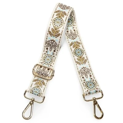 Image of Kolti Purse Strap Replacement Crossbody Handbag Stripe Wide Adjustable, Gold Buckle 374