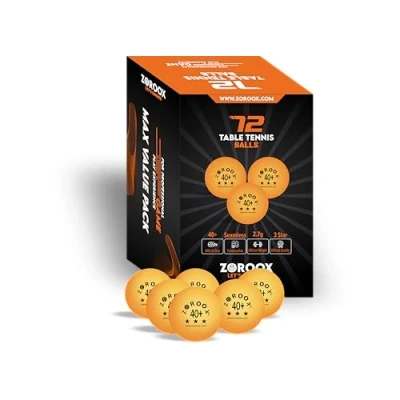 Image of ZOROOOX High Performance 3 Star Table Tennis Balls Pack of 9, 18, 36 or 72 Orange White 40+ ABS Competition Grade Ping Pong (Pack Balls, Orange)