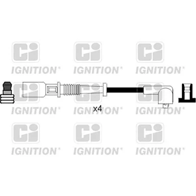Image of 46419013, 7745367, 7765860, 7776810 Ignition Lead Set QUINTON HAZELL Wire Wound Cable XC815 CI FIAT: Panda II Hatchback, Seicento / 600 Hatchback