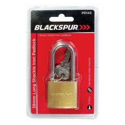 Image of Brass 4cm Iron Hardened Long Shackle Padlock By Blackspur